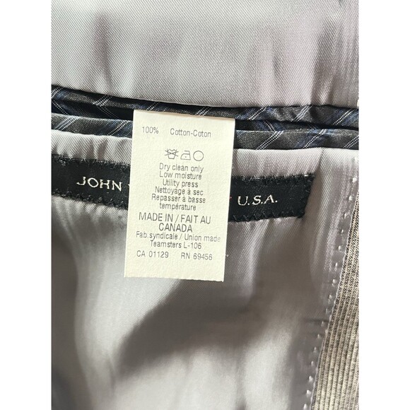 John Varvatos Blazer Jacket Mens 40R Gray Striped Cotton Lined Sport Coat NWOT - Picture 10 of 13